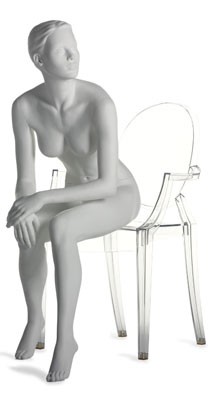 Femme assise sculptés blanc FSB44