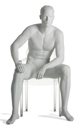Homme  assis sculptés blanc HSB8