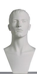 Tête homme fibre de verre blanc avec buste