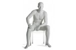 Homme  assis sculptés blanc HSB8
